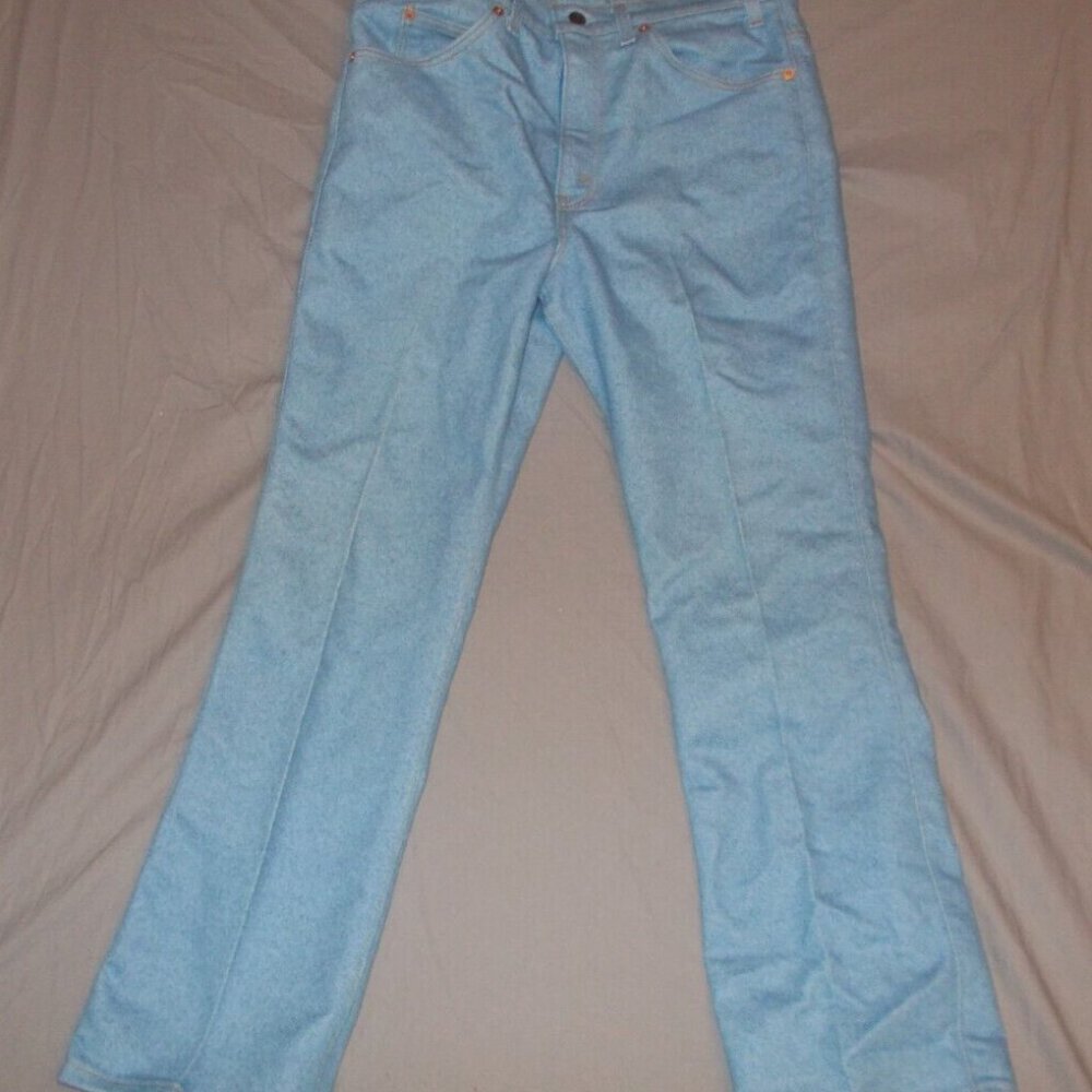 VTG USA light Wash Levis 517 33x30 Blue Jeans Dark Red Tab